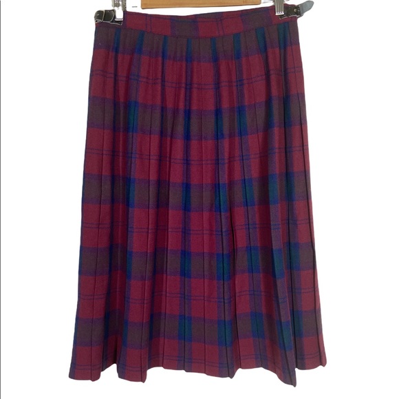 Ben Nevis Women's 14 Scottish Midi Wrap Kilt Skirt Multicolor Plaid Pure Wool - Picture 2 of 7